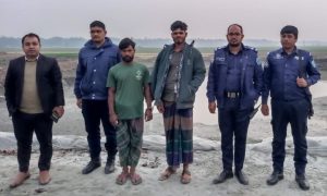 ড্রেজার মেশিন দিয়ে বালু উত্তোলন : দুই যুবকের কারাদণ্ড, পাইপ ধ্বংস