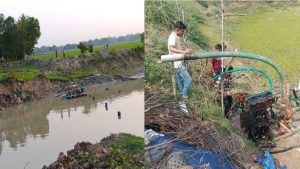 বুড়িচংয়ে দিনভর অভিযান:ফসলি জমির ১৫ ড্রেজার মেশিন ও ৩ হাজার ফুট পাইপ বিনষ্ট