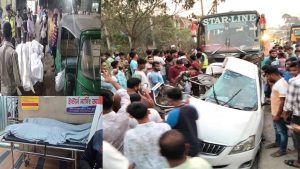 ঢাকা-চট্টগ্রাম মহাসড়কে বুড়িচং অংশে বাস চাপায় প্রাইভেটকারের চালকসহ নিহত ৪