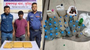 ব্রাহ্মণপাড়ায় পুলিশের বিশেষ অভিযানে স্কাফ সিরাপ ও চোলাইমদ উদ্ধার, গ্রেফতার ২