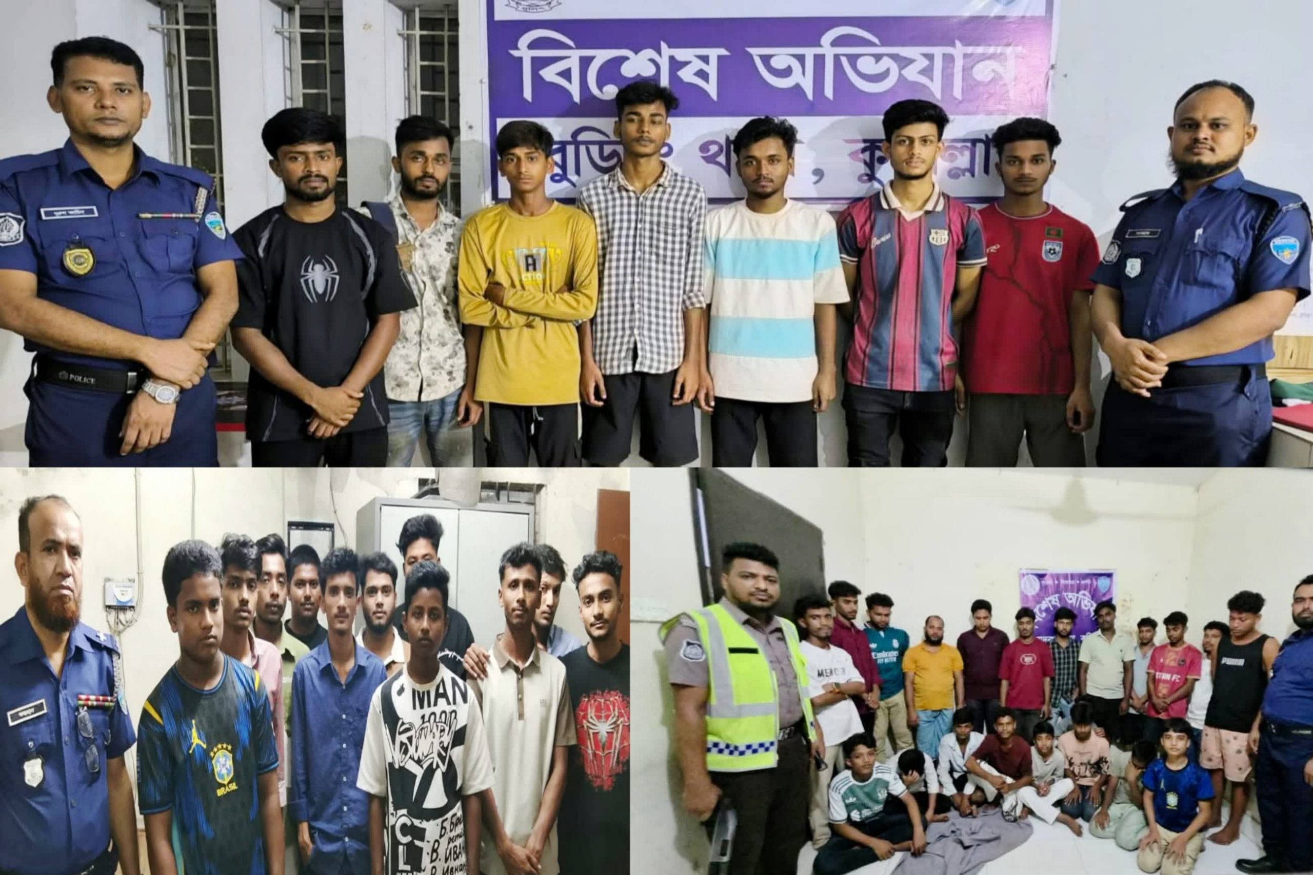 কুমিল্লায় পুলিশের বিশেষ অভিযানে এক রাতেই আটক ৩৫১, ৩৭ দিনে ৫২৪৬ জন